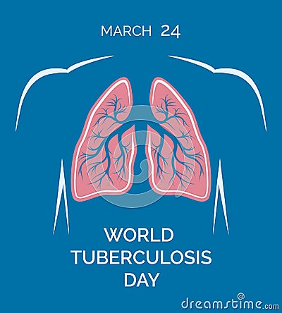 World tuberculosis day 24 march. Human lungs Vector Illustration