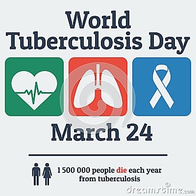 World Tuberculosis Day. Poster for the 24th March. Vector Illustration