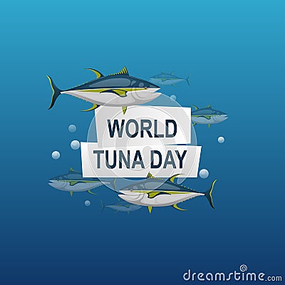 World Tuna Day background Vector Illustration