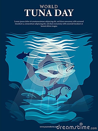 World Tuna Day background Vector Illustration