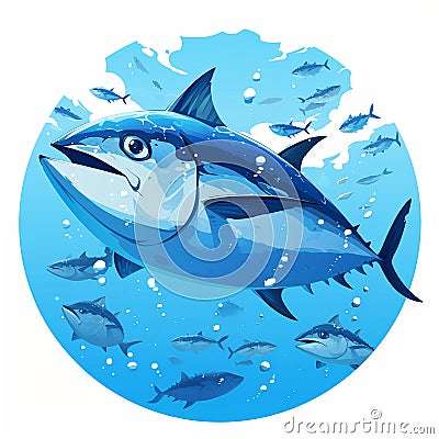 World Tuna Day design template good for celebration usage. tuna image. flat tuna design Stock Photo