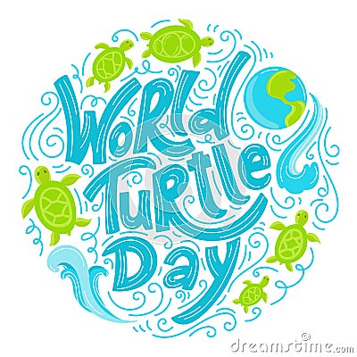 World Turtle Day Vector Illustration