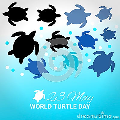 World Turtle Day Cartoon Illustration