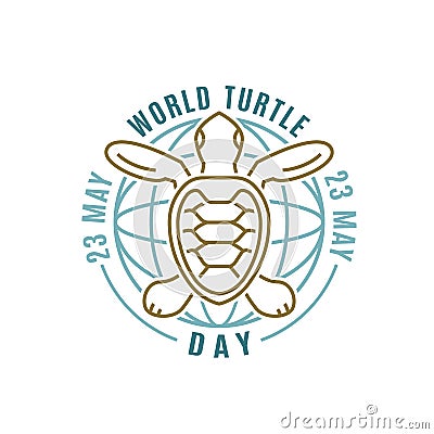 World turtle day in May. International event. Save oceans and seas. Vector Illustration