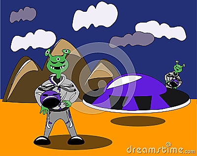 World UFO Day Ufologist Day. July 2 Aliens. Green men. Flying saucer. Rocket. UFO. Ufology. The truth is out there. Isolated obj Vector Illustration