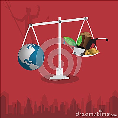 World and use of resources unbalance - illustrator Vector Illustration