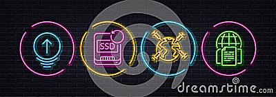 World vaccination, Swipe up and Recovery ssd minimal line icons. For web application, printing Vector Vector Illustration