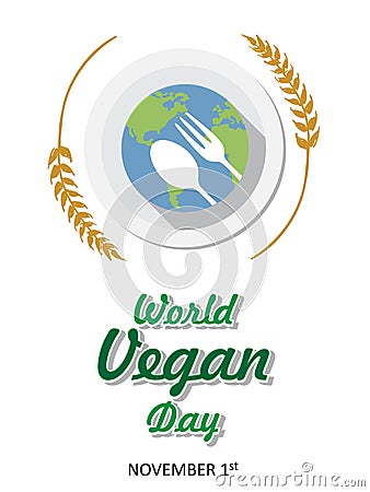 World vegan day background Vector Illustration