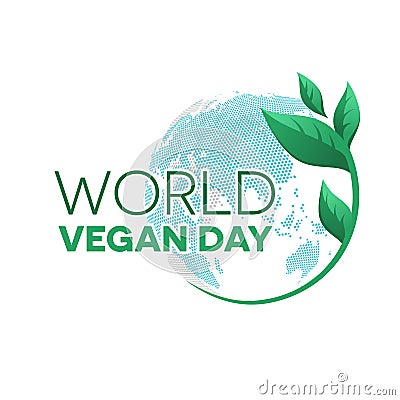 World vegan day emblem Vector Illustration