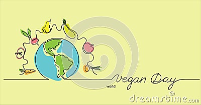 World vegan day Vector Illustration