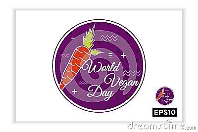 World vegan day in text form, can be used for backgrounds, banners, web templates, leaflets, on November holidays Vector Illustration