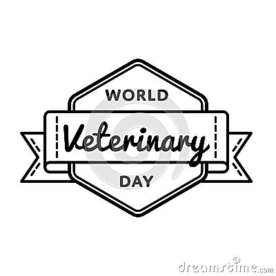 World Veterinary day greeting emblem Vector Illustration