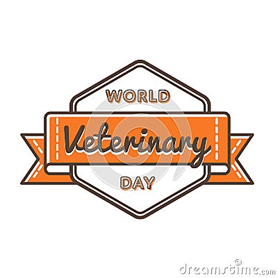 World Veterinary day greeting emblem Vector Illustration