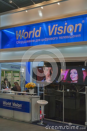 World Vision satellite digital equipment booth Editorial Stock Photo