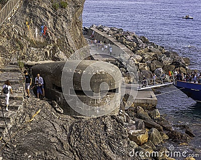 World War 2 bunker in Monterosso al Mare, Cinque Terre, Italy Editorial Stock Photo