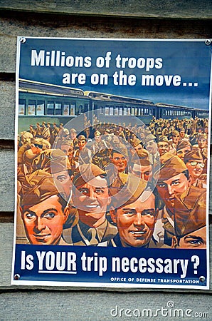 World War I poster in the United States Editorial Stock Photo