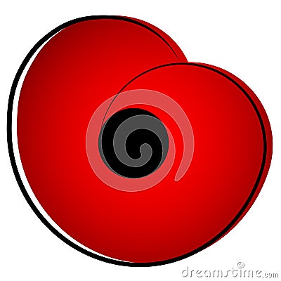 World War II, commemorative symbol. Red poppy. Vector Illustration