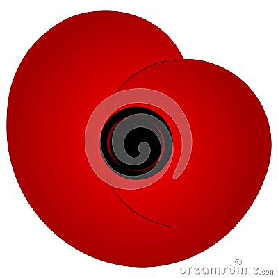 World War II, commemorative symbol. Red poppy. Vector Illustration