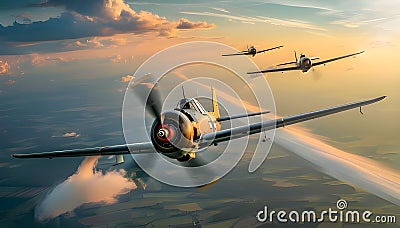 Fighter planes on a mission Stock Photo