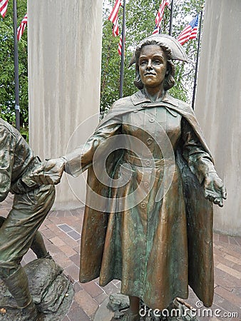 World War II Female Nurse Statue Editorial Stock Photo