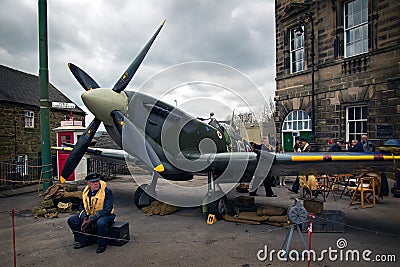 A Spitfire War Plane at World War II â€“ Home Front Event Editorial Stock Photo