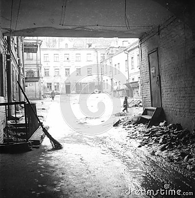 World War II. / WW2 World War 2 1940`s somewhere in Ukraine probably Kiyev / Kiev Editorial Stock Photo