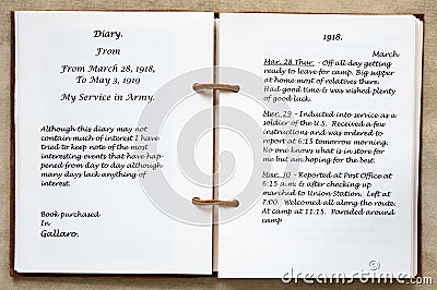 World War One Soldier`s Diary Pages, 1 of 47 Editorial Stock Photo