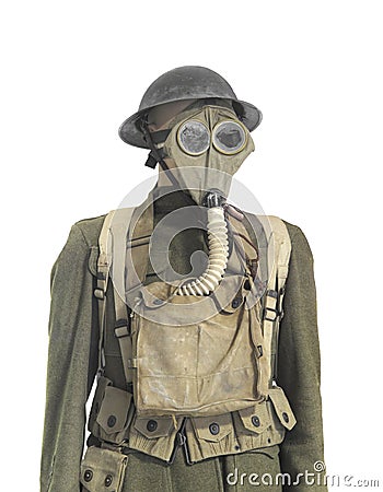 World War One soldier uniform isolated. Stock Photo