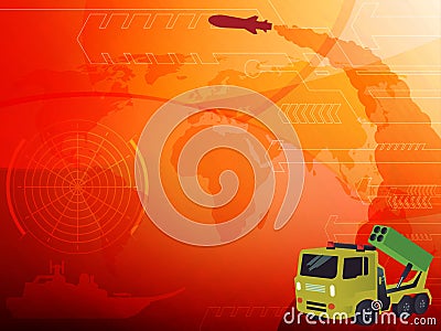 World war Rocket launcher background Vector Illustration