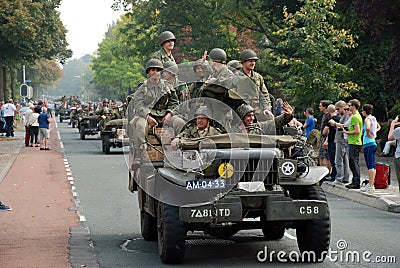 World war 2 vehicles drive by 3 Editorial Stock Photo