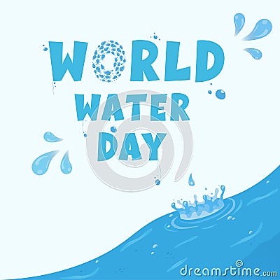 World water day desgin. Save water, save world concept. Vector Illustration