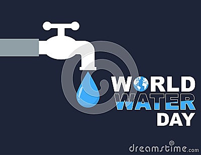 World water day flat style poster Vector Illustration