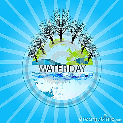 World water day illustration design Cartoon Illustration