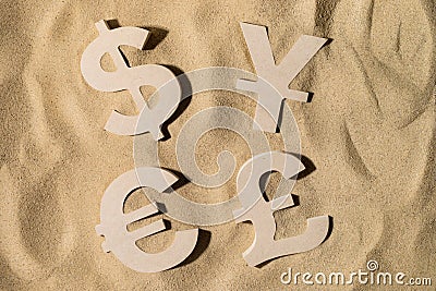 World Wealth On the Sand Stock Photo