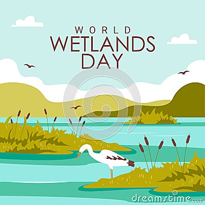 world wetlands day background template vector Vector Illustration