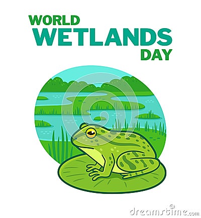 World Wetlands Day banner Vector Illustration