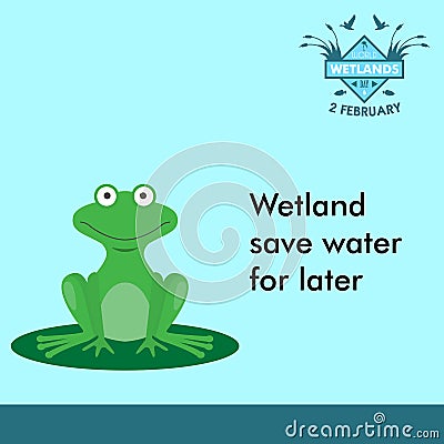 World wetlands day cartoon design illustration, campaign asset for use on social media Stock Photo