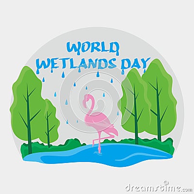 world wetlands day illustration Vector Illustration