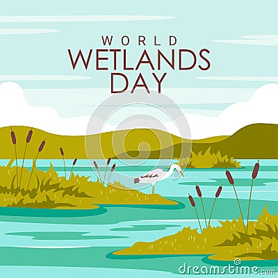 world wetlands day poster template vector stock Vector Illustration