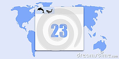 World Whale Dolphin day emblem. July 23 Stock Photo