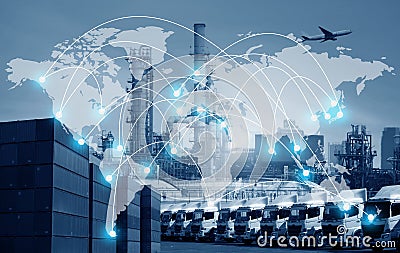 World wide business industry overall logistics shipping and transportation Stock Photo