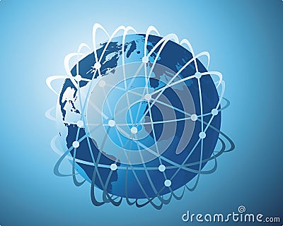 World wide data transfer Vector Illustration