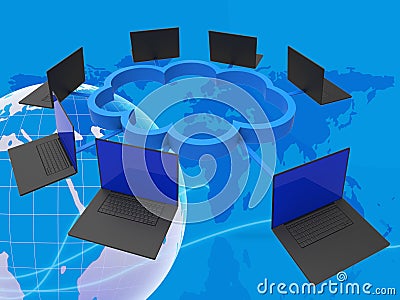 World Wide Indicates Lan Network And Computer Stock Photo