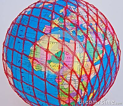 World wide web: Europe and Africa. Stock Photo