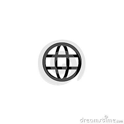 World wide web icon and simple flat symbol for web site, mobile, logo, app, UI Vector Illustration