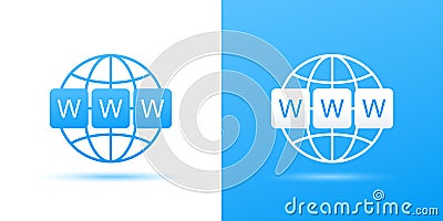 World wide web symbol. WWW icon. Website symbol. Computer keyboard keys. Globe with text www. Vector illustration eps 10 Vector Illustration