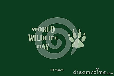 World Wildlife Day background with with animals tracks. Vector illustration for you design, Vector Illustration