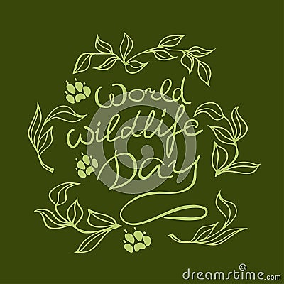 World wildlife day with background. Vector Illustration