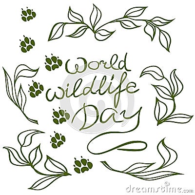 World wildlife day with background. Vector Illustration