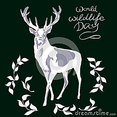 World wildlife day with background. Vector Illustration